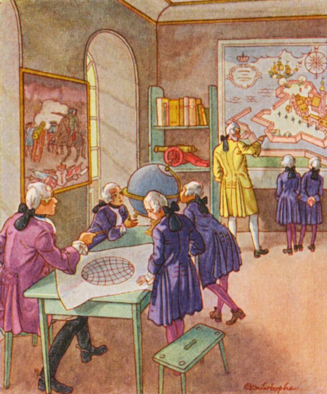 Kriegsschule / Escola de Guerra (litografia a cores) de Christophe (1856 1945)