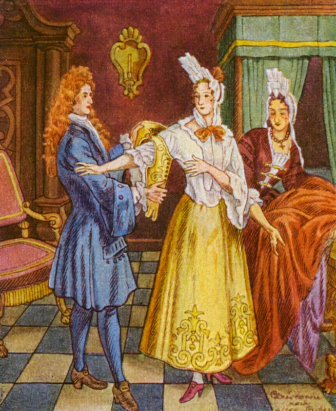Alfaiate de espartilhos (litografia a cores) de Christophe (1856 1945)