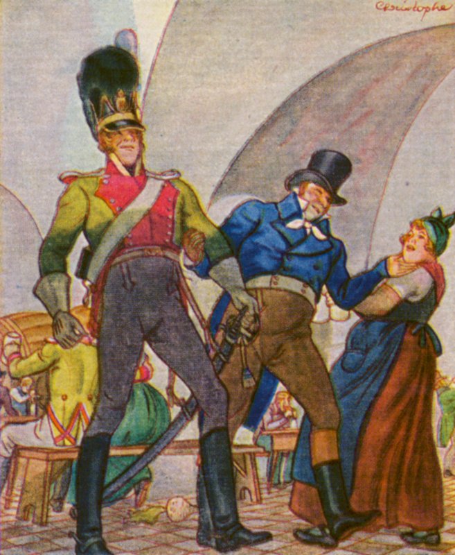 Munchener Bierkeller / Adega de cerveja de Munique (litografia a cores) de Christophe (1856 1945)
