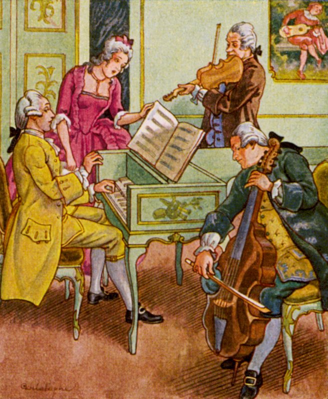 Entretenimento musical / Entretenimento musical (litografia a cores) de Christophe (1856 1945)