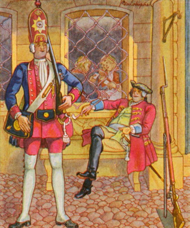 Riesengarde / Guarda Gigante (litografia a cores) de Christophe (1856 1945)