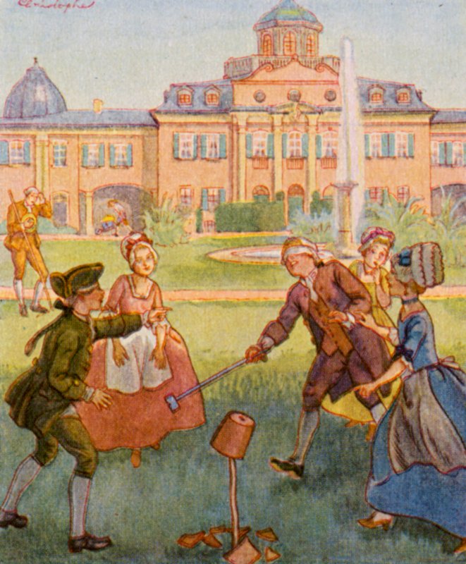 Bater no pote (litografia a cores) de Christophe (1856 1945)