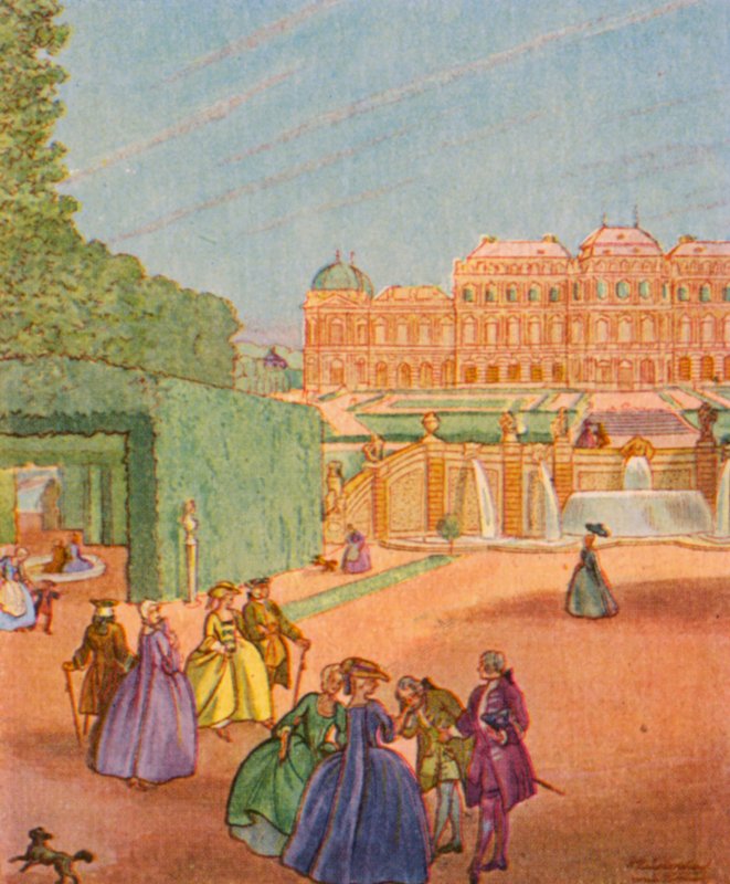 Wasserkunst / Arte aquática (litografia a cores) de Christophe (1856 1945)