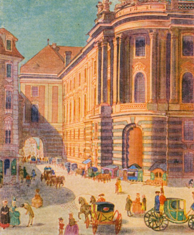 Wiener Barock-Architektur / Arquitetura barroca vienense (litografia a cores) de Christophe (1856 1945)