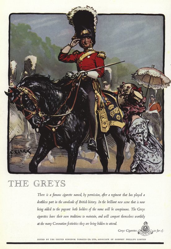 Anúncio para cigarros Greys de Christopher Clark