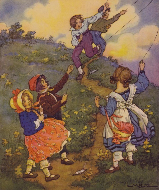 O jardim de versos de uma criança: O vento (lito colorido) de Clara Miller Burd
