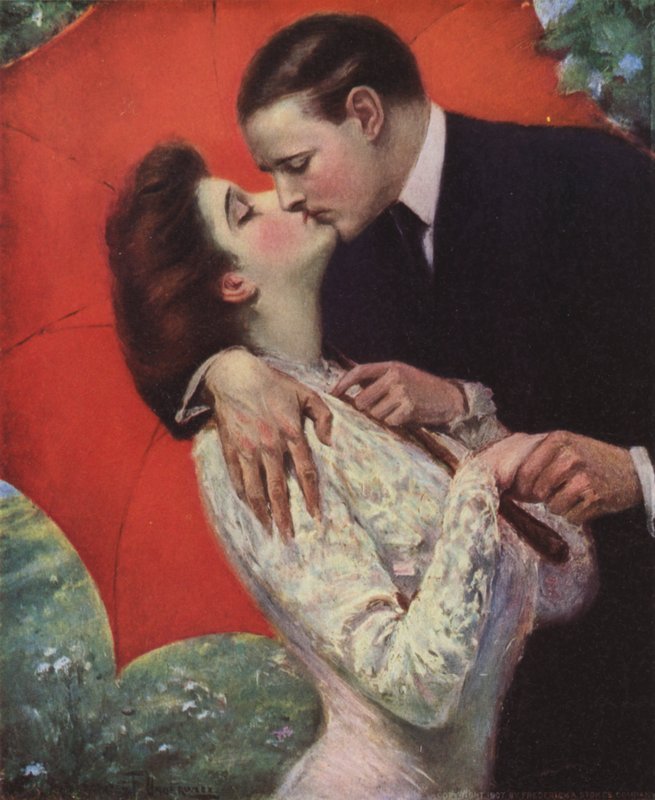 Amantes se beijando de Clarence F. Underwood