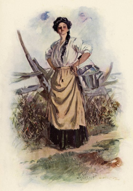 Where Are You Going My Pretty Maid (cor litho) de Clarence F. Underwood