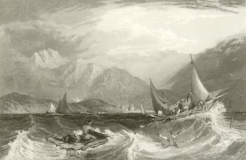 Porto de Bombaim - barcos de pesca, na monção de Clarkson Frederick Stanfield