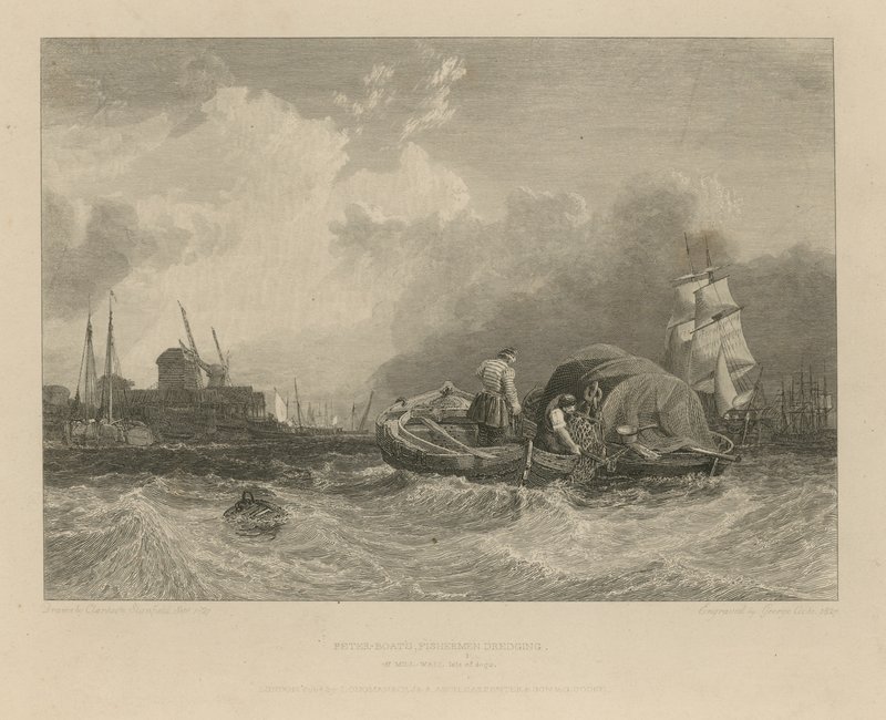 Barcos de Peter pescadores que dredging fora de Millwall de Clarkson Frederick Stanfield