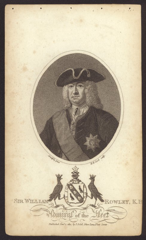 Sir William Rowley, almirante britânico (gravura) de Claude Arnulphy
