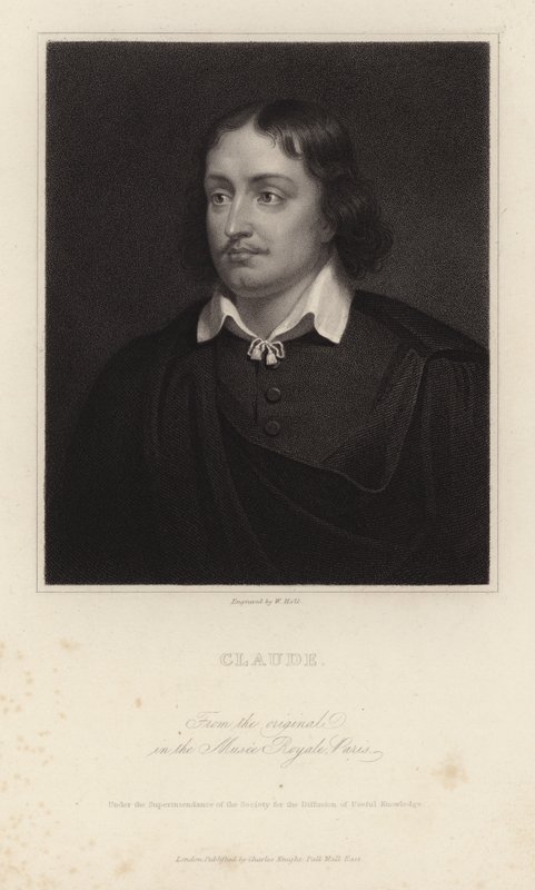 Claude Lorrain, pintor francês da época barroca. Gravado por William Holl de Claude Lorrain
