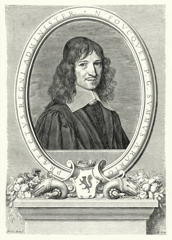 Nicolas Fouquet, Superintendente de Finanças na França sob Louis XIV (gravura) de Claude Mellan