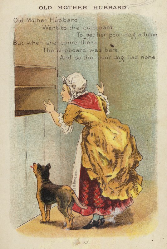Rima de berçário: Velha Mãe Hubbard (chromolitho) de Constance Haslewood