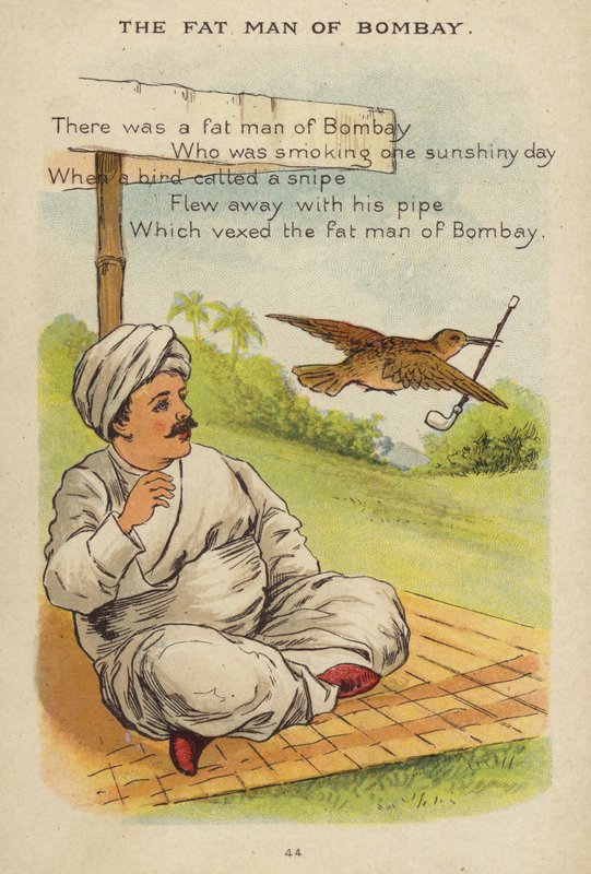 Rima de berçário: O Gordo de Bombaim (chromolitho) de Constance Haslewood