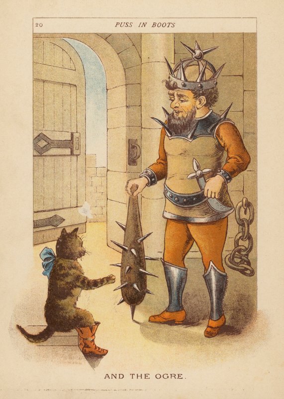 O Gato das Botas (litografia a cores) de Constance Haslewood