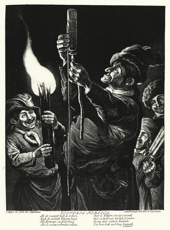 O público expressando sua alegria com a captura de Namur por Guilherme III da Inglaterra de Cornelis Dusart
