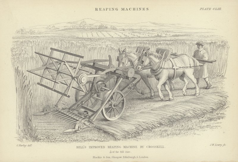 Melhor máquina de colheita da Bell por Crosskill de Cornelius Varley