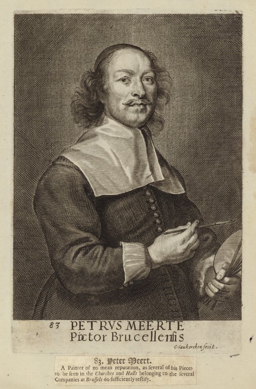 Peter Meert, pintor flamengo. Gravura por Cornelis van Caukercken de Cornelius van Caukercken