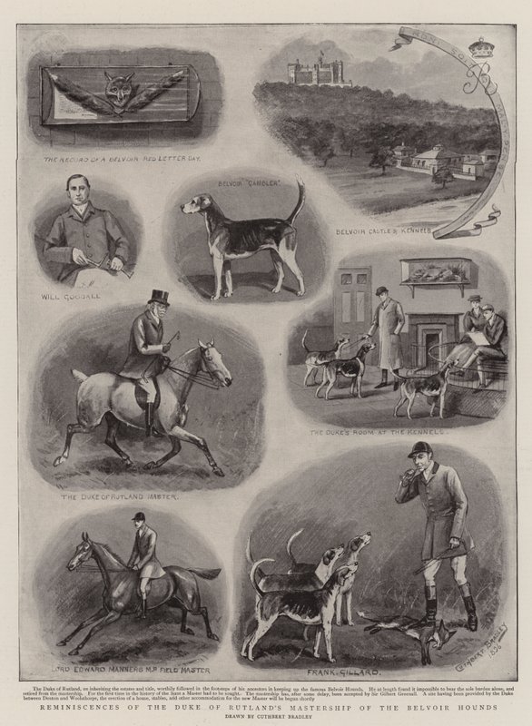 Reminiscenos da Mestra do Duque de Rutland dos Cães Belvoir de Cuthbert Bradley