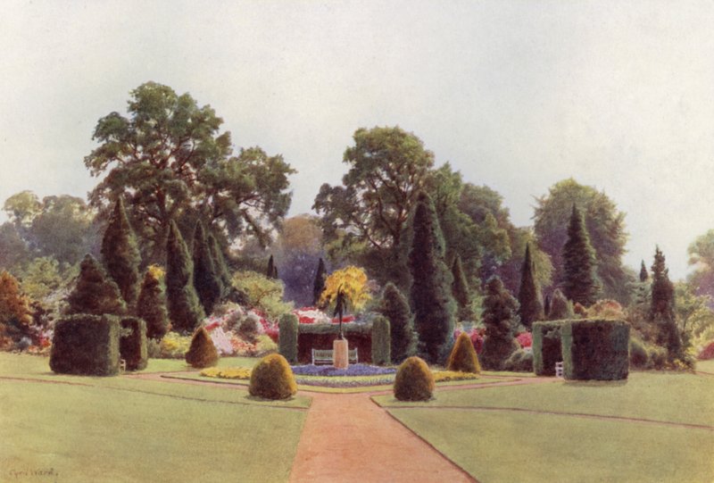 The Diamond Garden, Bagshot Park (lito colorido) de Cyril Ward