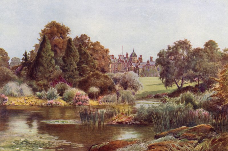 The Lake in the West Garden, Sandringham (lito colorido) de Cyril Ward