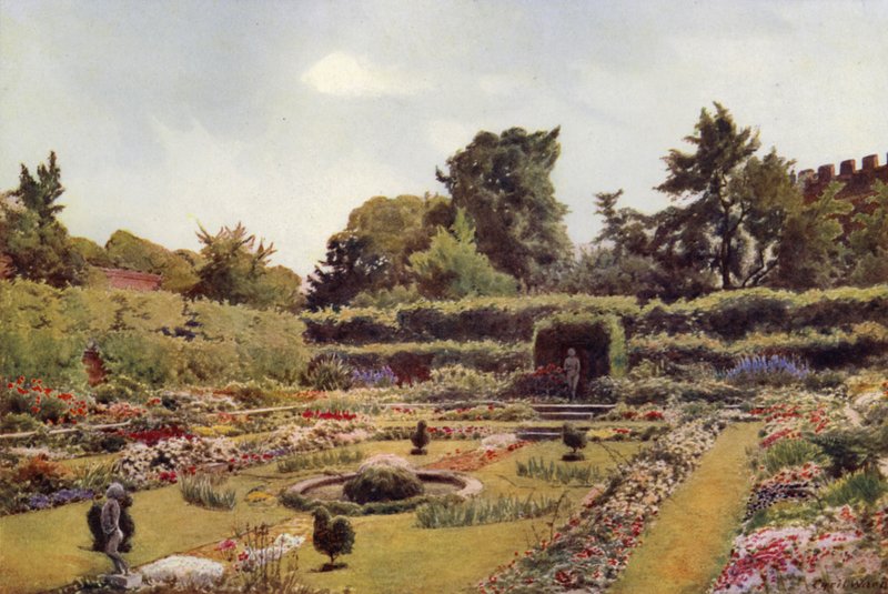 The Old Pond Garden, Hampton Court (cor litho) de Cyril Ward