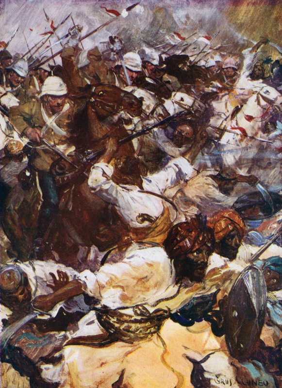 Carga dos Lanceiros em Kandahar (cor litho) de Cyrus Cuneo