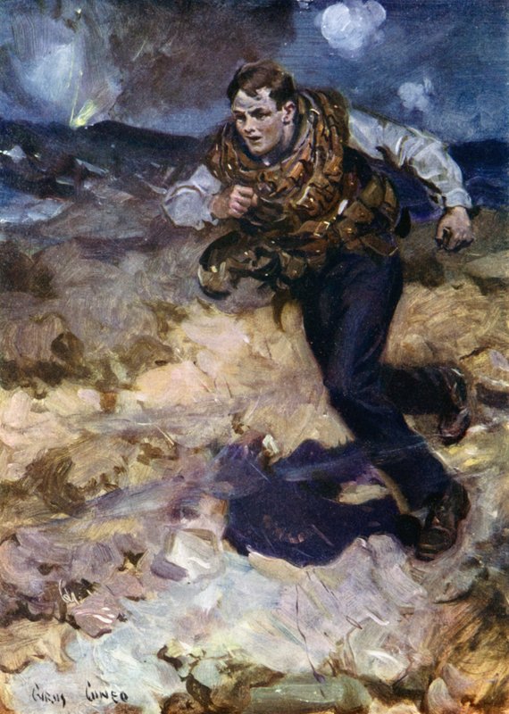 Heroico middy carregando munição para combatentes britânicos duramente pressionados de Cyrus Cuneo