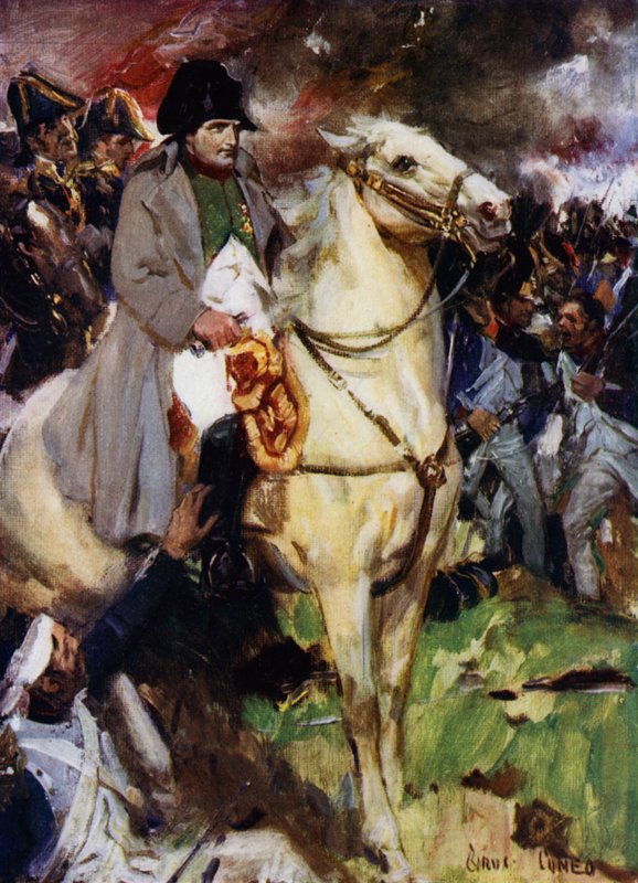 Napoleão em Waterloo (cor litho) de Cyrus Cuneo