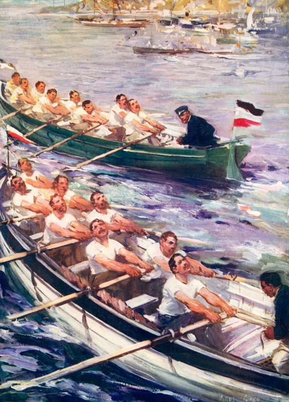 Corrida de remo entre britânicos e alemães de Cyrus Cuneo
