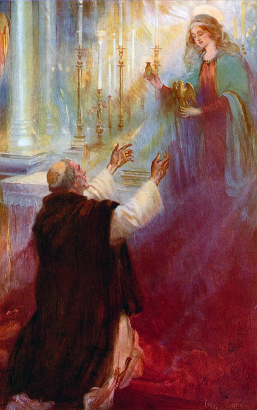 A lenda do óleo de coroação e a ampola, a virgem que aparece a Thomas A Becket de Cyrus Cuneo