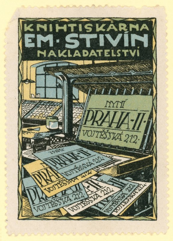 Escritório de impressão e publicação Em Stivin, Praga de Czech School