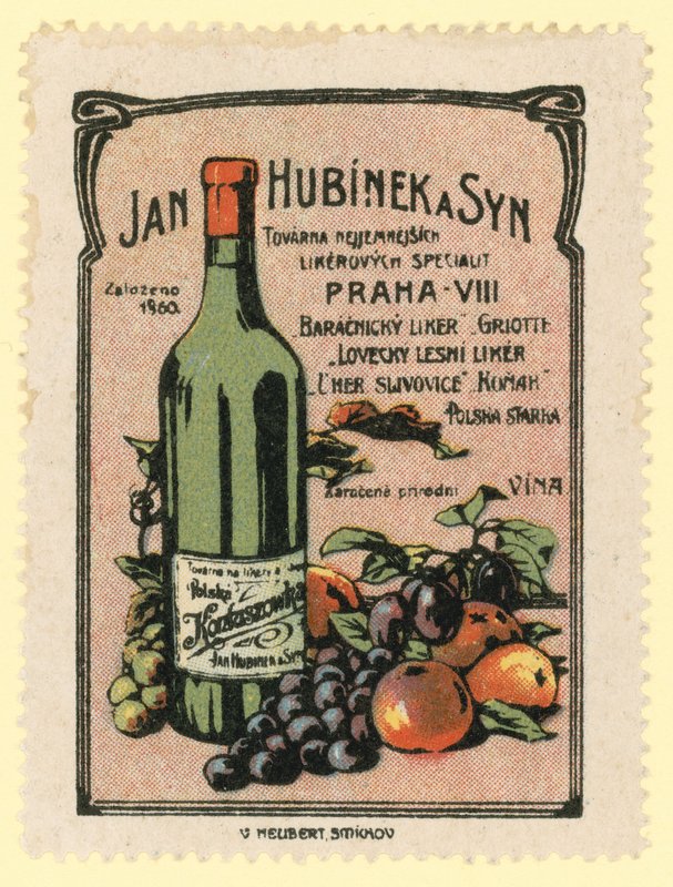 Jan Hubinek e Son vinhos e bebidas espirituosas de Czech School