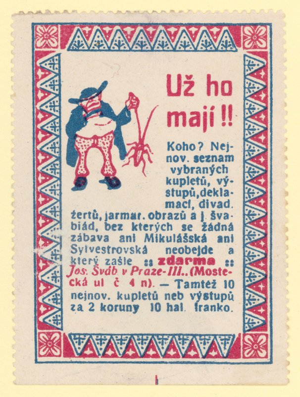 Homem, segurando, um, inseto de Czech School