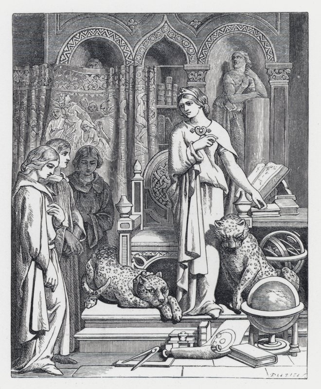 Ilustração para o poema de Tennyson, A Princesa (gravura) de Daniel (after) Maclise