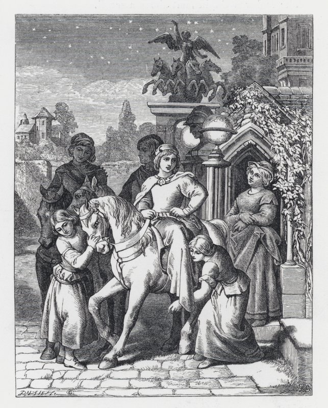 Ilustração para o poema de Tennyson, A Princesa (gravura) de Daniel (after) Maclise