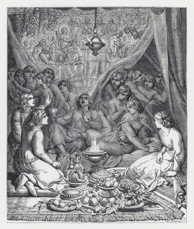 Ilustração para o poema de Tennyson, A Princesa (gravura) de Daniel (after) Maclise