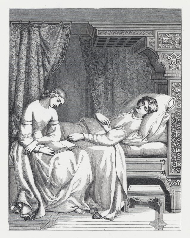 Ilustração para o poema de Tennyson, A Princesa (gravura) de Daniel (after) Maclise