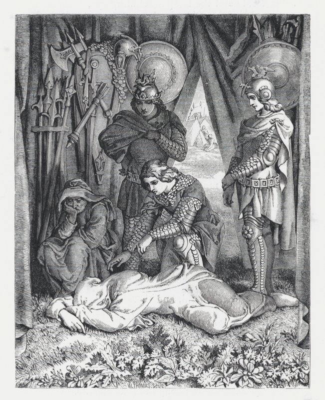 Ilustração para o poema de Tennyson, A Princesa (gravura) de Daniel (after) Maclise