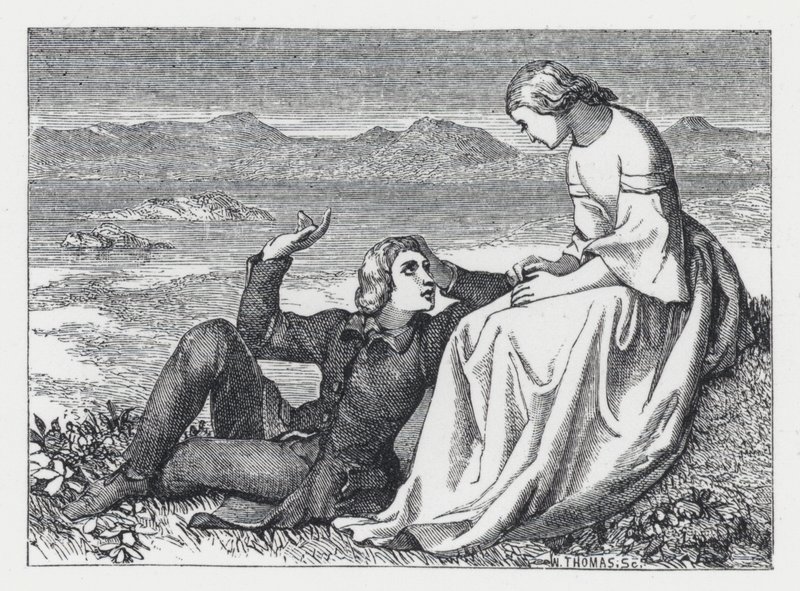 Ilustração para o poema de Tennyson, A Princesa (gravura) de Daniel (after) Maclise