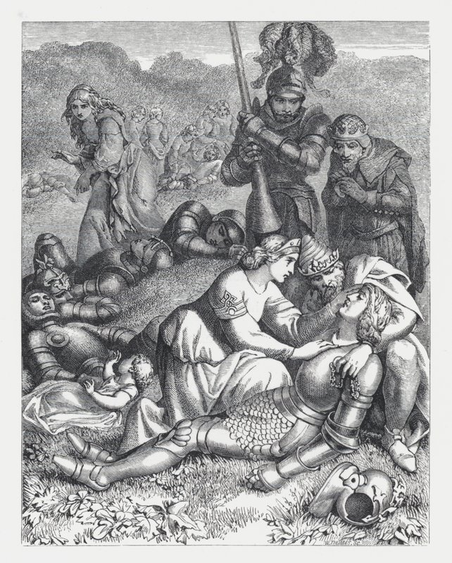 Ilustração para o poema de Tennyson, A Princesa (gravura) de Daniel (after) Maclise