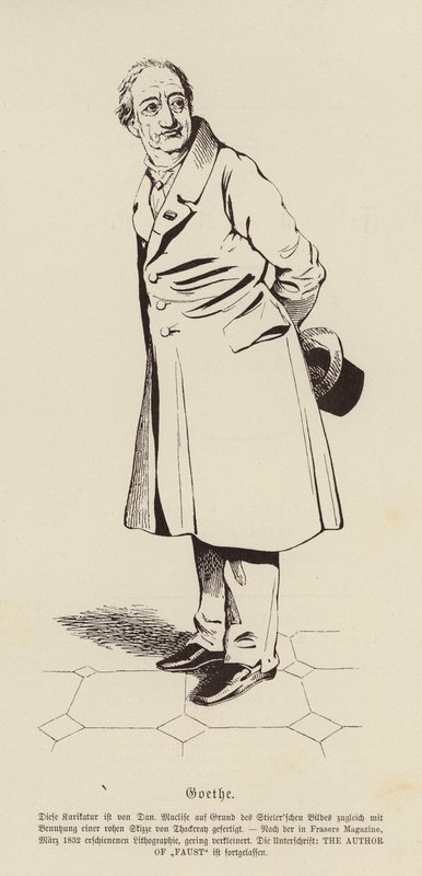 Johann Wolfgang von Goethe, poeta e dramaturgo alemão de Daniel (after) Maclise