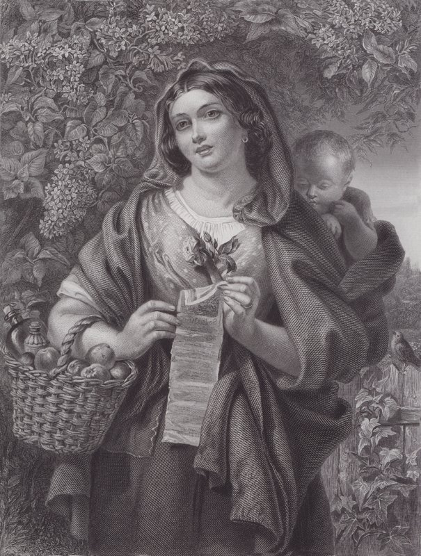 O Cantor da Balada (gravura) de Daniel (after) Maclise