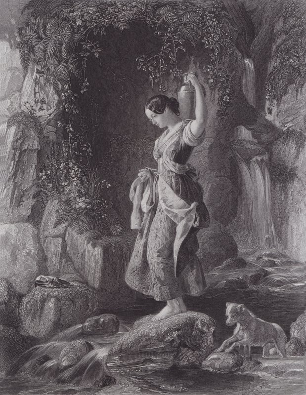 A Ninfa da Cachoeira (gravura) de Daniel (after) Maclise