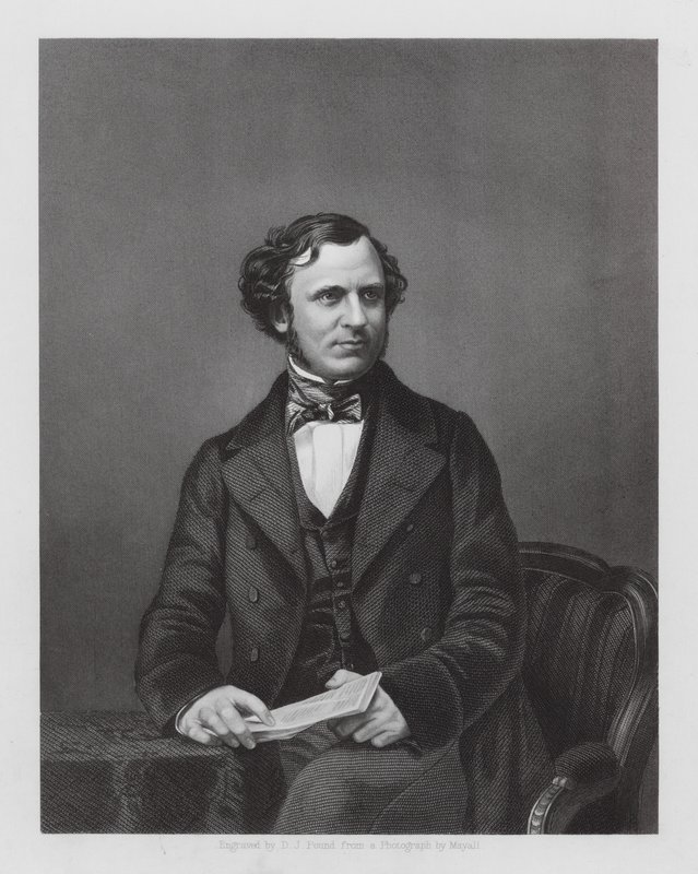 Edward Henry Stanley, Lord Stanley, político britânico (gravura) de Daniel John. Pound