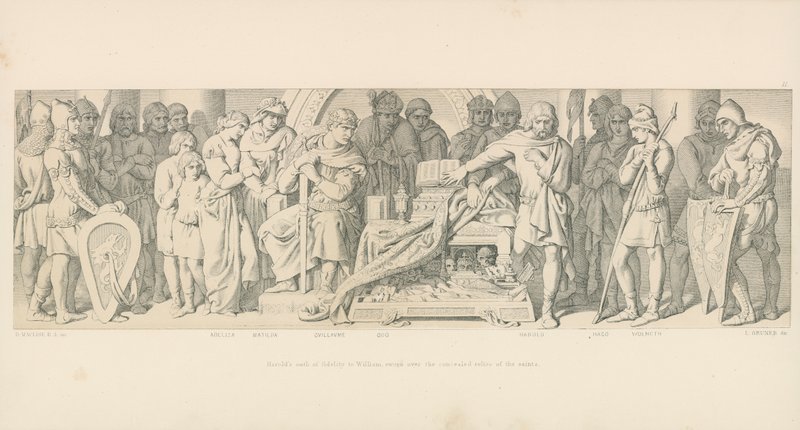 Juramento de Fidelidade de Haroldo a Guilherme, Jurado pelas Relíquias Ocultas dos Santos de Daniel Maclise