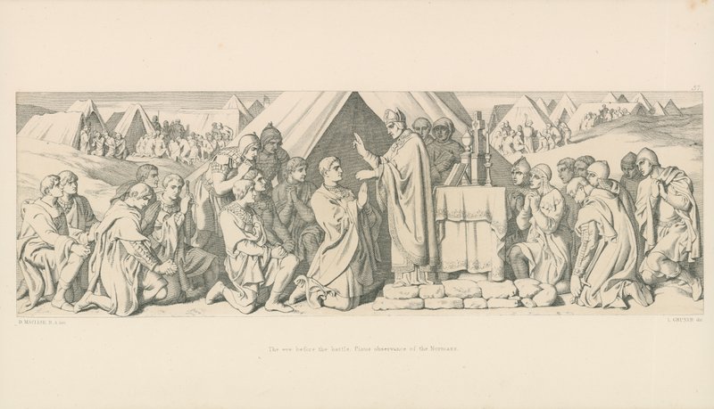 A véspera antes da batalha. Observância piedosa dos normandos de Daniel Maclise