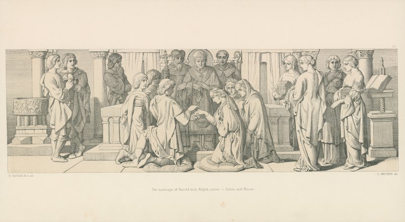 O casamento de Harold com Aldyth, irmã de Edwin e Morcar de Daniel Maclise