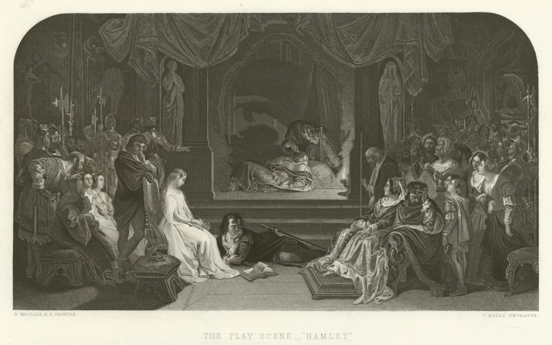 A cena do jogo em Hamlet de Daniel Maclise